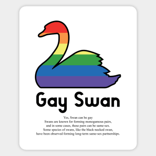 Gay Swan G3b - Can animals be gay series - meme gift t-shirt Sticker